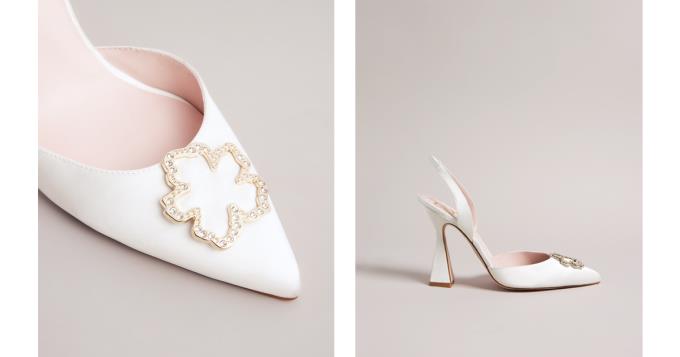 Chaussures à Talons Ted Baker Embellished Heeled Court Blanche Femme | TWD-05910261